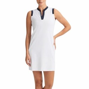 Röhnisch Sleeveless Golf Dress White Navy Trim Athletic Size Medium Sporty